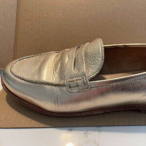 J. Crew Ryan Penny Loafer, Gold, Size 8